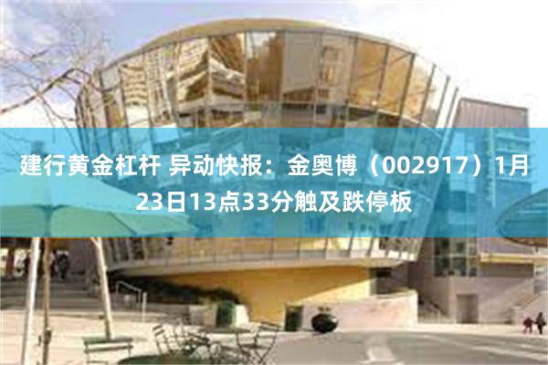 建行黄金杠杆 异动快报：金奥博（002917）1月23日13点33分触及跌停板