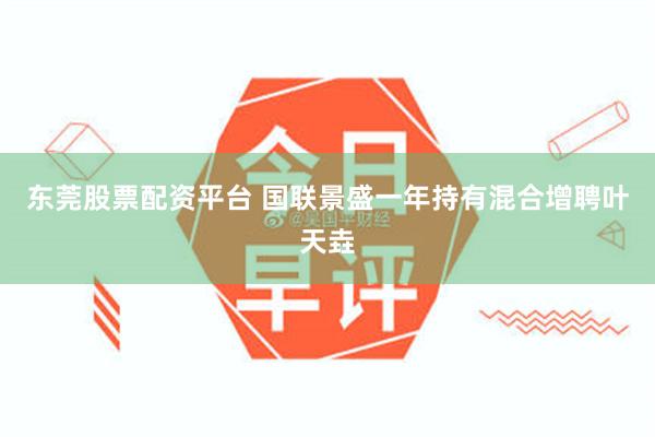 东莞股票配资平台 国联景盛一年持有混合增聘叶天垚