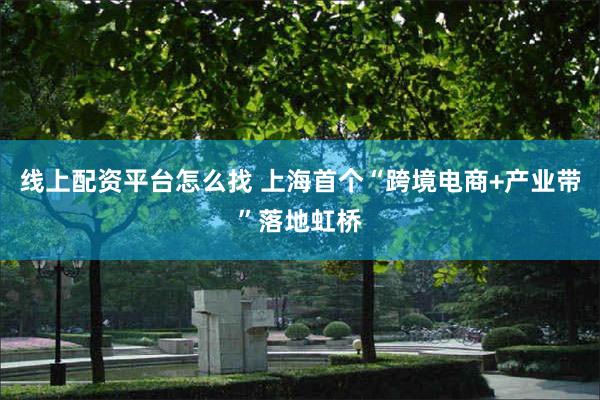 线上配资平台怎么找 上海首个“跨境电商+产业带”落地虹桥